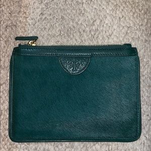 Authentic Torch Burch dark green wristlet